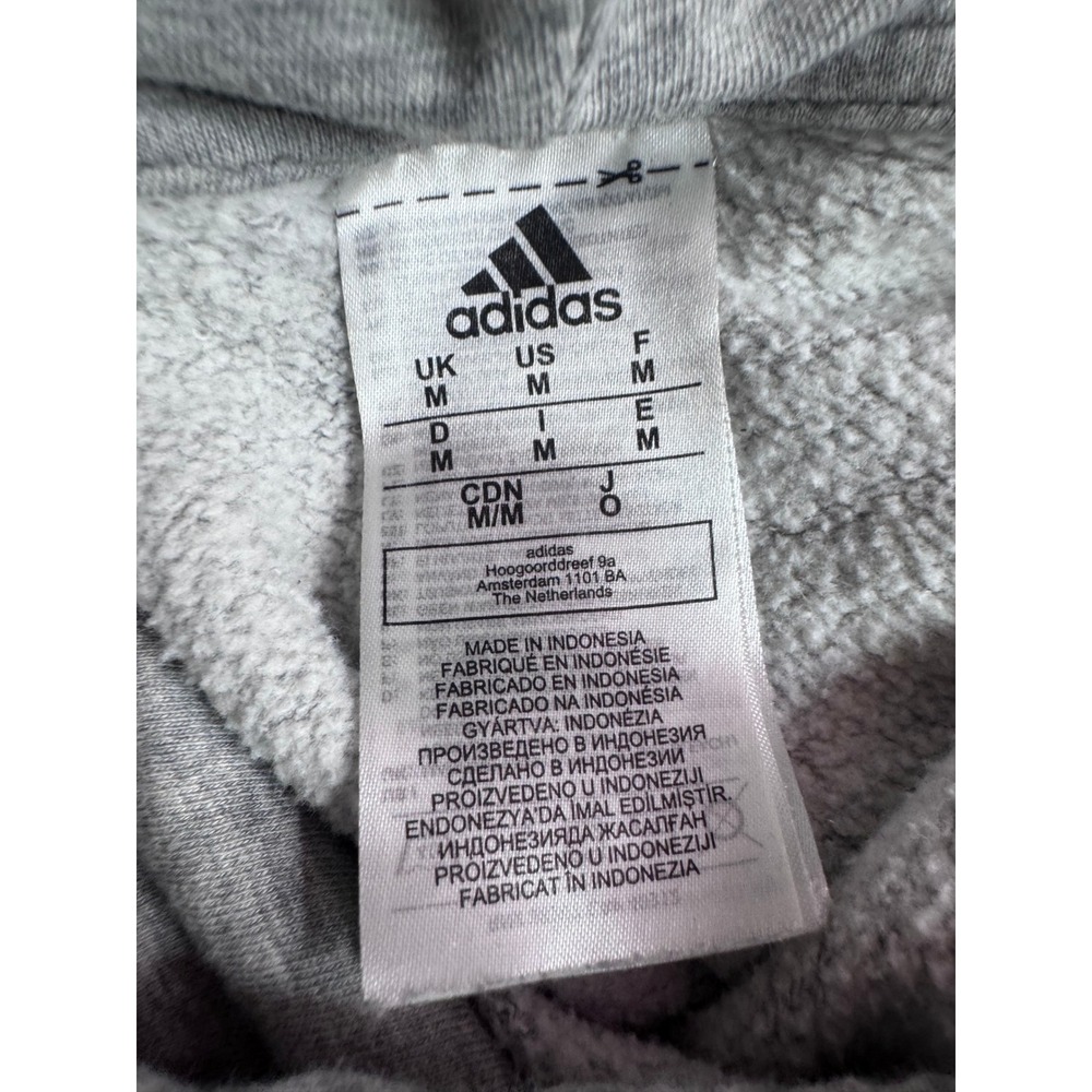 Adidas Gray Hoodie Sweatshirt Pullover Hooded Casual Athletic Mens‎ Size M - Picture 10 of 10